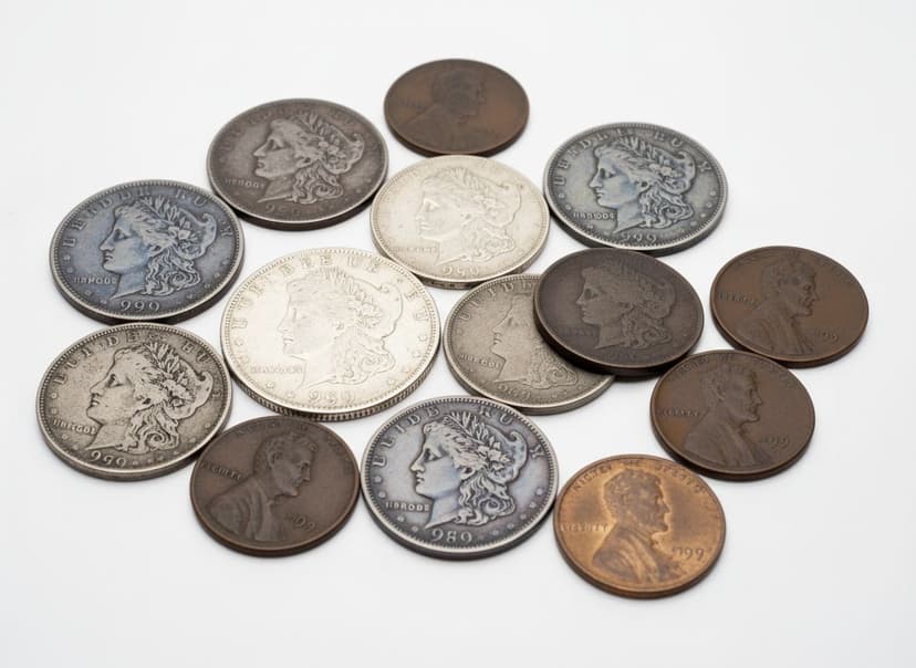Pocket change with potentially valuable coins