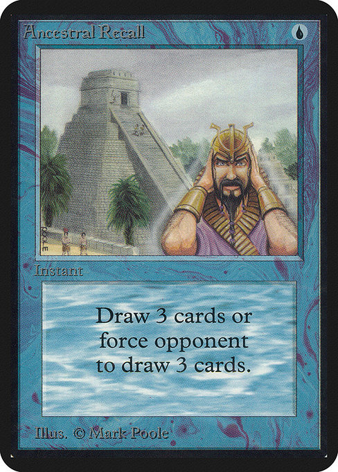 Alpha Ancestral Recall Magic: The Gathering card